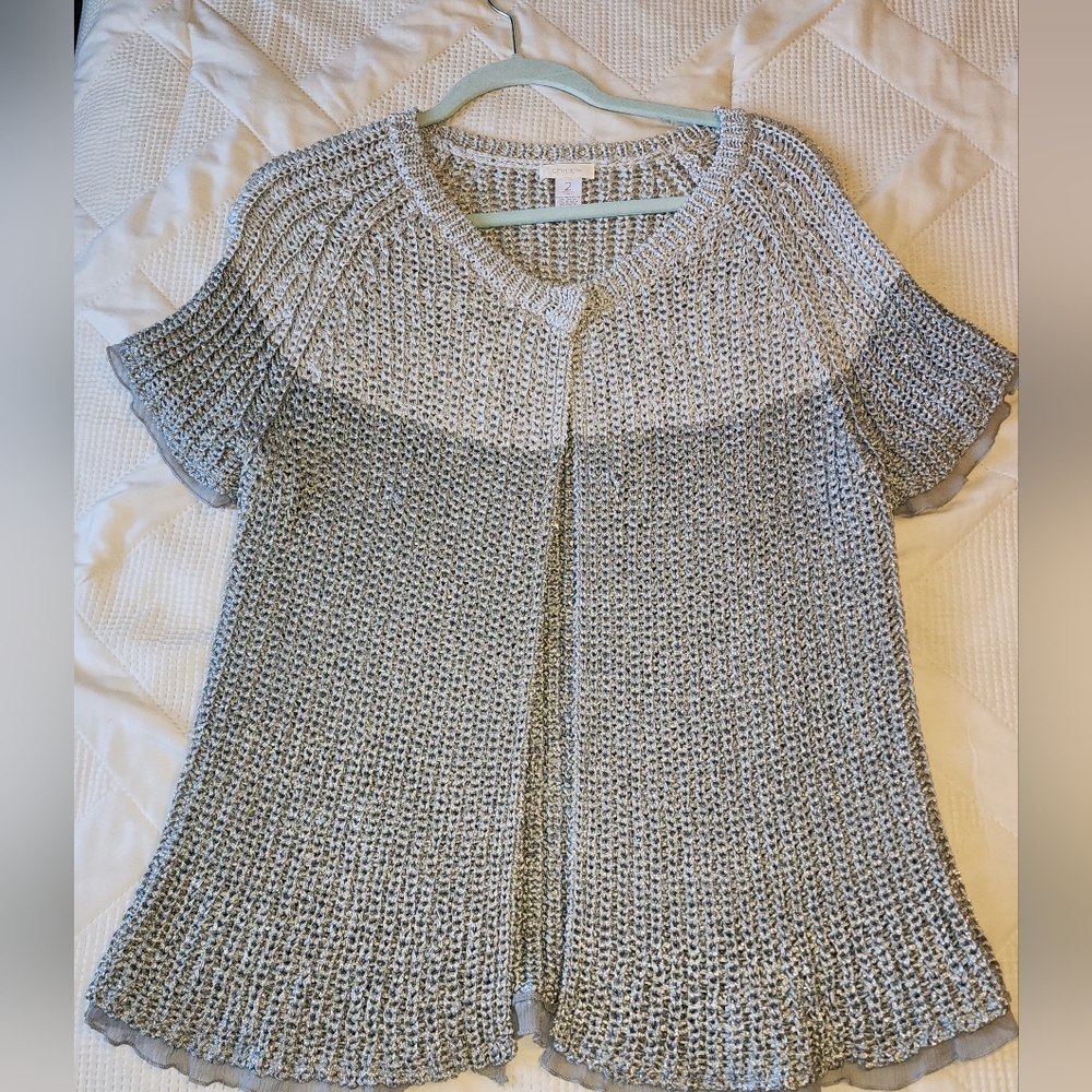 Chico's Silver Knit Cardigan